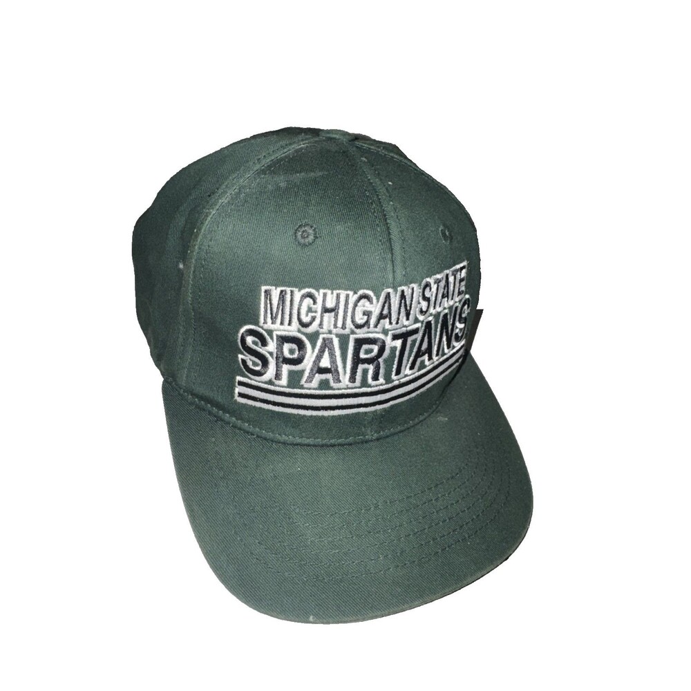 Michigan State Spartans Green Cap Hat Script Wordmark NCAA Adjustable